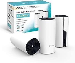 TP-Link Deco P9 Whole Home Powerline Mesh Wi-Fi System, Up to 6000 Sq ft Coverage, Dual-Band AC1200+HomePlug AV1000, Gigabit Ports, Compatible with Amazon Echo/Alexa, limited walls impact, Pack of 3