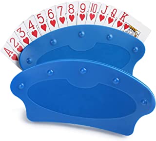 LotFancy Playing Card Holder 2 Pcs, Plastic Hands Free Cards Holders for Canasta, Poker Parties, 21.5 × 10 cm Family Card Game Nights for Kids Seniors