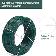 Shintop 328 Feet Garden Wire, Plastic Coated Green Reel Wire Tie Plant Support for Gardening, Home, Office(Green)