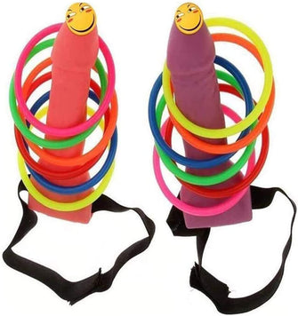 2Pcs Bachelorette Party Favor Night Party Ring Toss Game Party Games Hen Girls Night Novelty Props Adult Simulation Shaped Toss Game