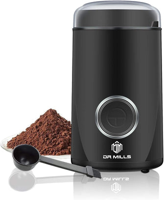 DR MILLS DM-7441 Electric Dried Spice and Coffee Grinder, Blade & Cup Made with SUS304 stianlees Steel(Black