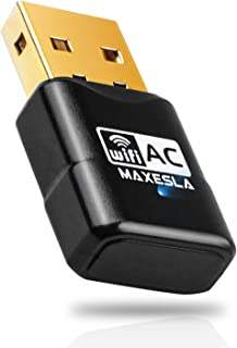 Maxesla Mini AC600 WiFi Dongle for PC, Blazing Fast 3.0 USB WiFi Adapter, High Gain Dual Band 2.4&5Ghz Internet USB Adapter for PC Desktop Laptop, Powerful PC Wifi Adapter for Windows 7,8,10,11,XP,Mac