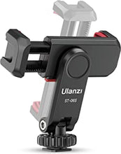 ULANZI ST-06S Phone Cold Shoe Mount for Camera, Smartphone Holder Bracket 1/4'' Tripod Mount Clip with Cold Shoe for Mic Light Stand, Tripod Adapter for iPhone Samsung Huawei within 1.9-3.9 inches