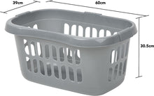(Set of 2) - Plastic Hipster Laundry Basket Washing Clothes High Grade Linen Storage Bin Tidy Storage Basket Organiser for Bathroom Laundry Room Kids Nursery (Silver)