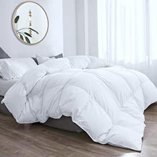 13.5 tog King Size Duvet Cotton Cover, 50% Goose Feather and 50% Down Super Warm Duvet with Double Stitch with Piping and Box Quilting, Machine Washable