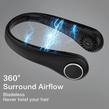 Dreamy Cubby Portable Neck Fan, Neck Fans Rechargeable, 3 Speed Hanging Bladeless Fan, Soft Neckband, 360 Airflow Cooling, USB Powered Hands Free Mini Fan for Men Women Sports, Black