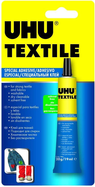 UHU textile solvent free fabric glue 19ml