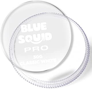 Blue Squid PRO Face Paint - Classic White (30gm), Professional Water Based Single Cake, Face & Body Makeup Supplies for Adults, Kids & SFX