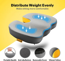 Lemonduck Office Chair Seat Cushion Pad for Lower Back, Coccyx Pain & Sciatica Relief (Grey)