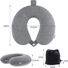 Travel Pillow Memory Foam Neck Pillow Lightweight Quick Pack for Airplane Train Car Travel Camping Neck Support Pillow (Dark Grey)