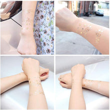 Xinlie 2 Pieces Tattoo Stickers Metallic Flash Tattoos Face Tattoo Face Sticker Face Stickers for Holiday Girls and Young Women for Eyes Face Party Festival Shows Gold (2 Pieces)