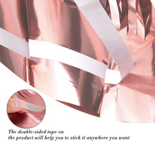 2pcs 3ft X 8.3ft Rose Gold Metallic Tinsel Curtains Aluminum Foil Flow Silk Curtain Background Streamer Birthday Party Wedding Holiday Backdrop Decoration