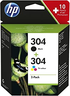 HP304 Dualpack Ink Cartridge Black and Colour 3JB05AE Valuepack with Navyred 10 for Hp Envy 5000 5010 5020 5030 5032 Deskjet 2600 2620 2632 3700 3750 3760 3762