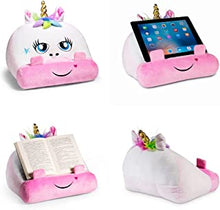 Cuddly Reader Children iPad Stand | Tablet Stand | Book Holder| Reading Pillow | Reading in Bed at Home | Tablet Lap Rest Cushion | Fun Novelty Gift Idea for Readers, Book Lovers (Unicorn)