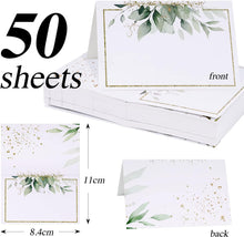 50pcs Wedding Place Cards Leaves Table Seating Cards Paper Tented Wedding Name Cards for Table Setting Birthday Dinner Christmas Party