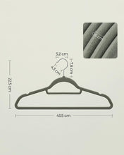 SONGMICS Velvet Hangers, Set of 20 Clothes Coat Hangers, Non-Slip, with Tie Bar and 360 Swivel Hook, Space-Saving, 0.6 cm Thick, 43.5 cm Long, for Dresses Trousers, Grey CRF20V