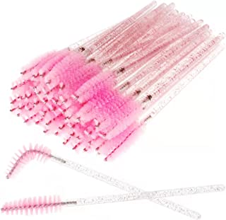 Fenshine 50PCS Eyelash Brush Lightweight Disposable Mascara Wands Long Eyelash Brush for Lash Extensions, Eyebrows Contouring and Makeup (pink)