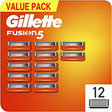 Gillette Fusion5 Razor Blades Men, Pack of 12 Razor Blade Refills with Precision Trimmer, 5 Anti-Friction Blades, Suitable for Mailbox