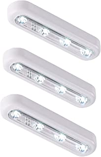 [New Generation] Ilyever Set of 3 Touch-Activated Stick-on Super Bright 4-Led Battery-0perated Touch Tap Light for Attic Basement Garage Cellar Path Stairs