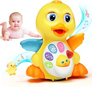 MOONTOY Duck Toy, Musical Toys for 1 Year Old Girls , Musical Baby Toys 6 12 Month Gift for 1 2 3 years old Toddler, Interactive Early Educational Baby Toy with Light and Sound, Kids Gift Boy & Girl