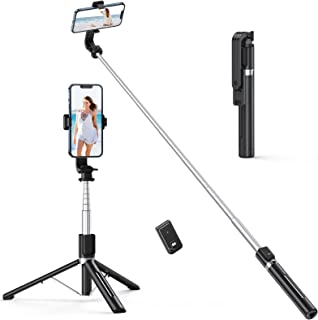 ATUMTEK 49" Selfie Stick Tripod, Stable Tripod Stand with Detachable Bluetooth Remote，Compatible with iPhone 14 Pro Max/14 Plus/14/13/12/11, GoPro, Samsung, LG, Google Smartphones, Black