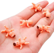 100 pcs Mini Plastic Babies,1 Inch Small Plastic Baby Dolls for Baby Shower Ice Cube Game Party Game Supplies Decorationwith Black Velvet Bag