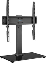 BONTEC Universal Swivel Table Top TV Stand for 26-55 LED OLED LCD Plasma Flat Curved Screens Height Adjustment Pedestal Glass Base Max. VESA 400x400mm up to 40KG