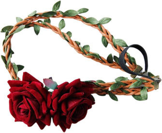 Beaupretty Floral Headband Rose Flower Rattan Wreath Festival Wedding Hair Wreaths Headbands