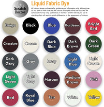 Scratch Doctor Liquid Fabric Dye Easy to Use Textile Paint for Sofas, Furniture, Clothing, Canvas, Shoes, Denim and More 23 Colours Available (Black, 250ml)