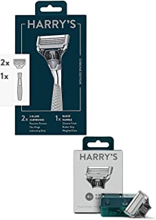 Harry's Chrome Edition 'The Winston' Bundled with Harry's Razor Blade Refills x 4 Pack