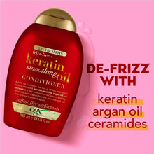 OGX Anti Frizz Keratin Smoothing Oil 5 in 1 Sulfate Free Hair Conditioner, 385ml