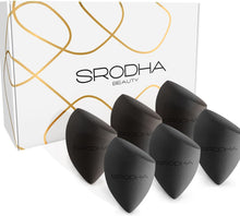 SRODHA Beauty Make Up Sponges Set  6 Piece Pack  Liquid Makeup Blender Sponge Sets  For Blending Face Complexion Foundation Concealer Cream Products Powder (Tapered Black)