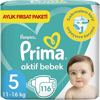 Prima Premium Care Monthly Deal Package 11-16 kg Size 5 Junior Baby Diapers (1 x 116 Pieces)