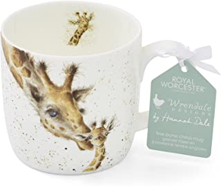 Portmeirion Home & Gifts MMMK5629-XS Mug-First Kiss (Giraffe), Bone China, Multi-Colour, 8.5 x 8.4 x 8 cm