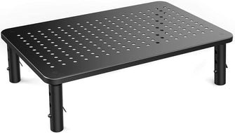 HUANUO Monitor Stand - 3 Height Adjustable Ergonomic Laptop Stand for Desk with Mesh Platform for Laptop, Computer, iMac, PC, Printer up to 20KG