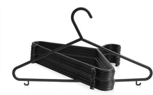 Pack of 20 Plastic Adult Coat Clothes Hangers Wardrobe Black Colour Strong Plastic Cloth Hanger Clothes (37 cm Wide) Designed for Delicate Clothes