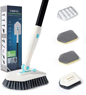 Living&Giving Grout Brush, (3 in 1) Grout Cleaner Brush, Tile Joint Scrub  Brush with Handle, Stiff Cleaning Brush for All of