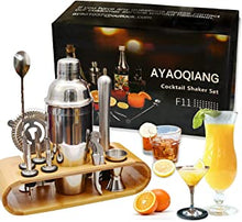 AYAOQIANG Cocktail Making Set, Cocktail Shaker Set 750ml Stainless Steel Bar Tool Set Bartender Kit with Display Stand