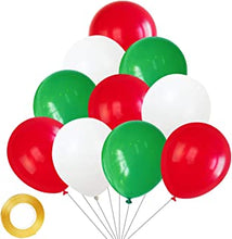 Yiran Merry Christmas Balloons - 30 Pcs Latex Red Green and White Party Balloons, Party Balloons Christmas Decorations for Birthday, Party Decorations, Christmas Dinner Parties