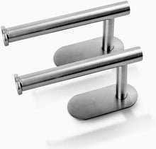 Keplin Silver 3M Self Adhesive Toilet Roll Holder  Stainless Steel Bathroom Wall Mounted Toilet Paper Holder  No Drill Required, Strong, Secure, Waterproof Adhesion Toilet Roll Accessories - 2 Pack