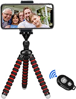 Phone Tripod, Tabletop Travel Portable and Flexible Camera Stand Holder with Wireless Remote and Universal Clip (7.58 inch)