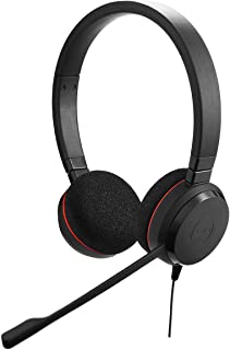 Jabra Evolve 20 UC Stereo Headset – Unified Communications Headphones for VoIP Softphone with Passive Noise Cancellation – USB-Cable with Controller – Black