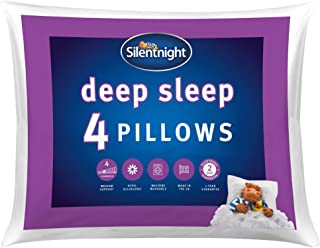 Silentnight Deep Sleep Pillow Pack of 4 - Soft Hotel Bed Pillows 4 Pack - Machine Washable Hollowfibre Sleep Easy Pillows