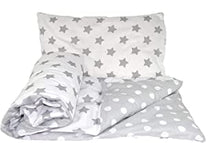 Little Rainbow Reversible 2pcs Baby Bedding Set Duvet/Quilt Cover + Pillowcase (120x90cm for cots and cotbeds, 21), Cotton, Grey and White, 1 Count (Pack of 1)