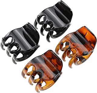 minihope Women's And Girls`s Classics 4 Medium Claw Clips, Great for Easily Pulling Up Your Hair,Pefrect for All Hair Types, Plastic Material, Black and Brown Colors, 4 Count (Pack of 1)