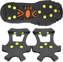 Crampons Ice Cleats Traction for Shoes and Boots, Ice Snow Grips, Universal 10 Teeth Anti Slip Ice Cleat Shoe Grips Spikes Cleats for Hiking Climbing Walking Climbing Mountaineering(M: 36-38)