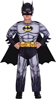 Amscan 9906194 Child Boys Official Warner Bros. Licensed Deluxe Batman Classic Fancy Dress Costume (3-4 years), Black and Grey