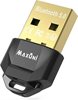 Maxuni USB Bluetooth 5.0 Dongle Adapter for PC Laptop Computer Desktop, Low Latency EDR Bluetooth Receiver for Bluetooth Keyboard Mouse, Support Windows 10/11/8/8.1/7 (Win8/10/11 Plug and Play)