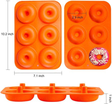 1 Food Grade Silicone Non-Stick 6-Well Silicone Donut Mould Baking Donut pan, Colour May Vary
