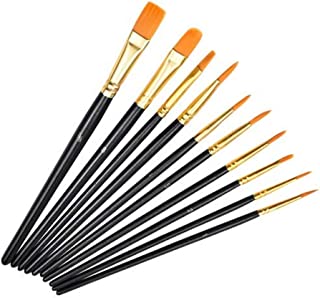 Juliyeh Acrylic Watercolour Oil Gouache, Black Paint Brushes Set, 10PCS PaintBrushes